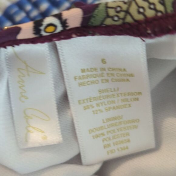 Ann Cole women's maroon floral print swimsuit size 6 boho - Picture 2 of 8